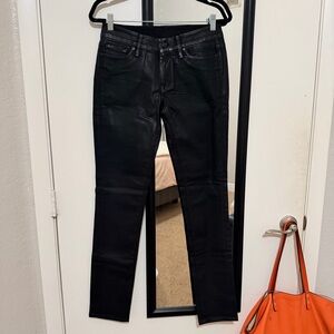 7 For All Mankind Women's Black Coated Jeans